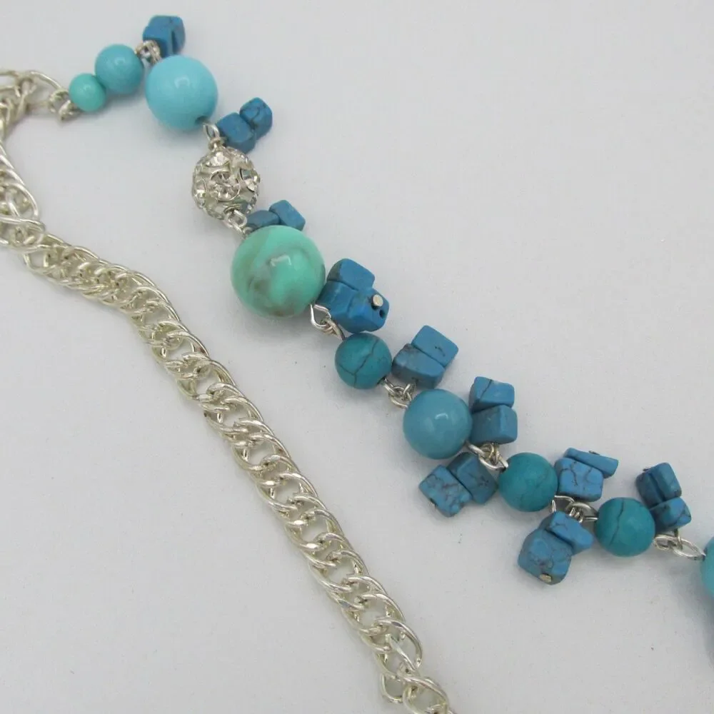 Chico's Palasa Long Turquoise Beaded Statement Necklace 39